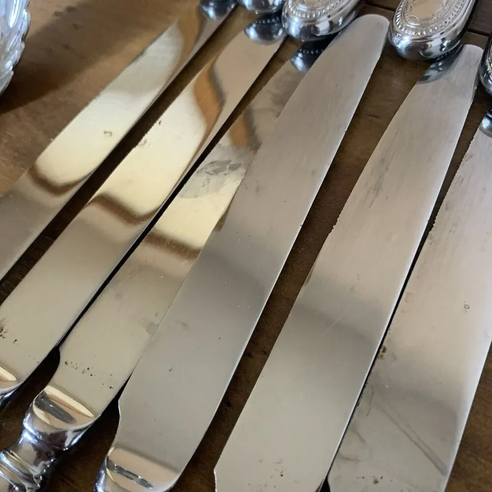 Towle Hotel Multi Motif Stainless 18/10 Beaded 16 Lot Spoons & Dinner Knives